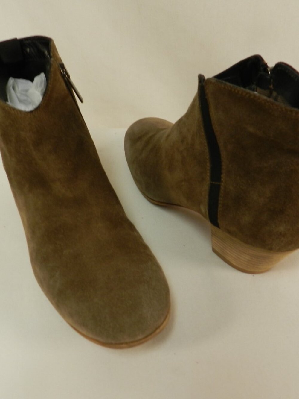 Aquatalia Marvin K Italy Suede ankle zip boots booties brown Women Size Sz 8.5